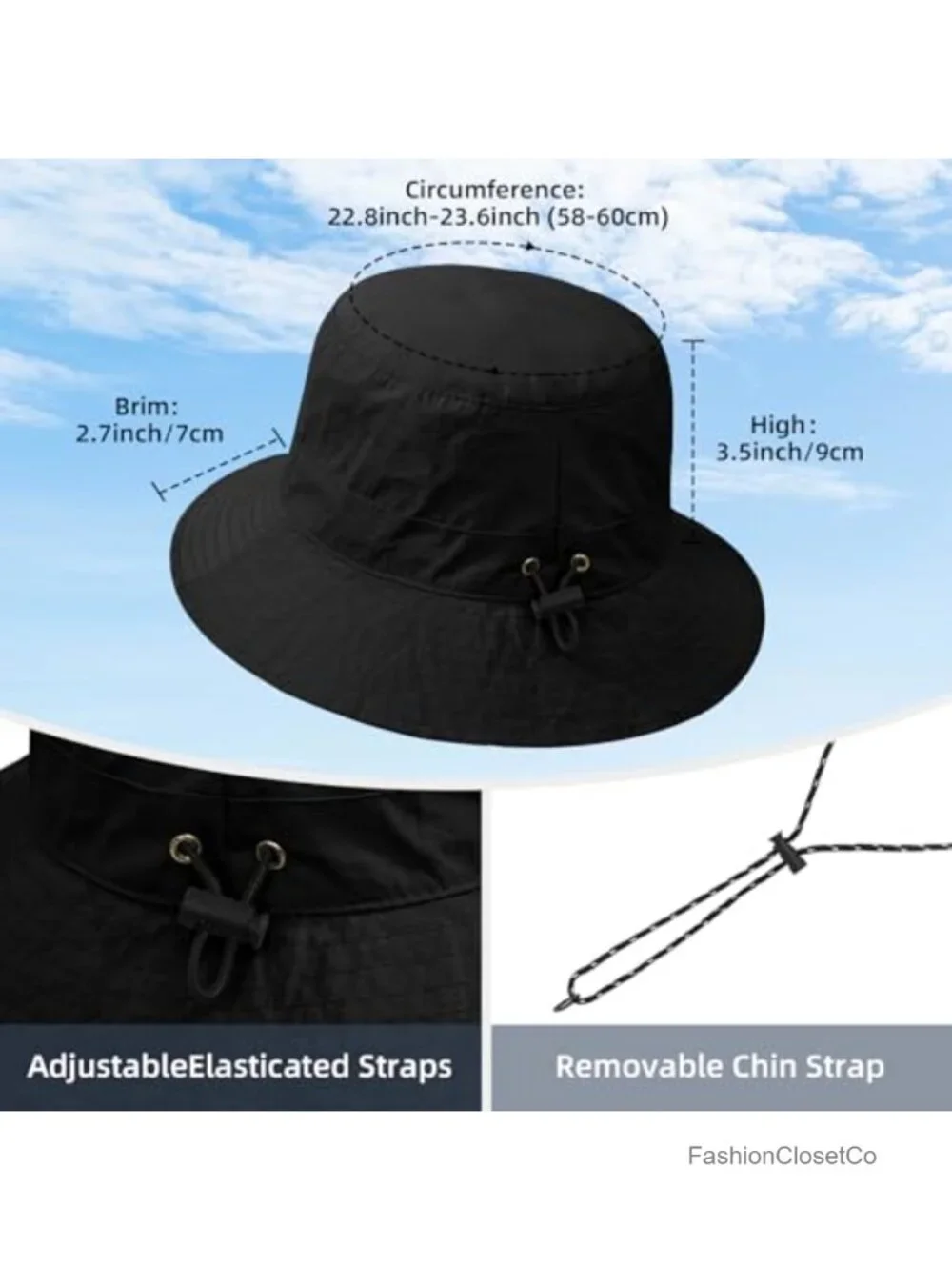 Waterproof Bucket Hat UPF 50+ Sun Hat Packable Lightweight Hiking Hat